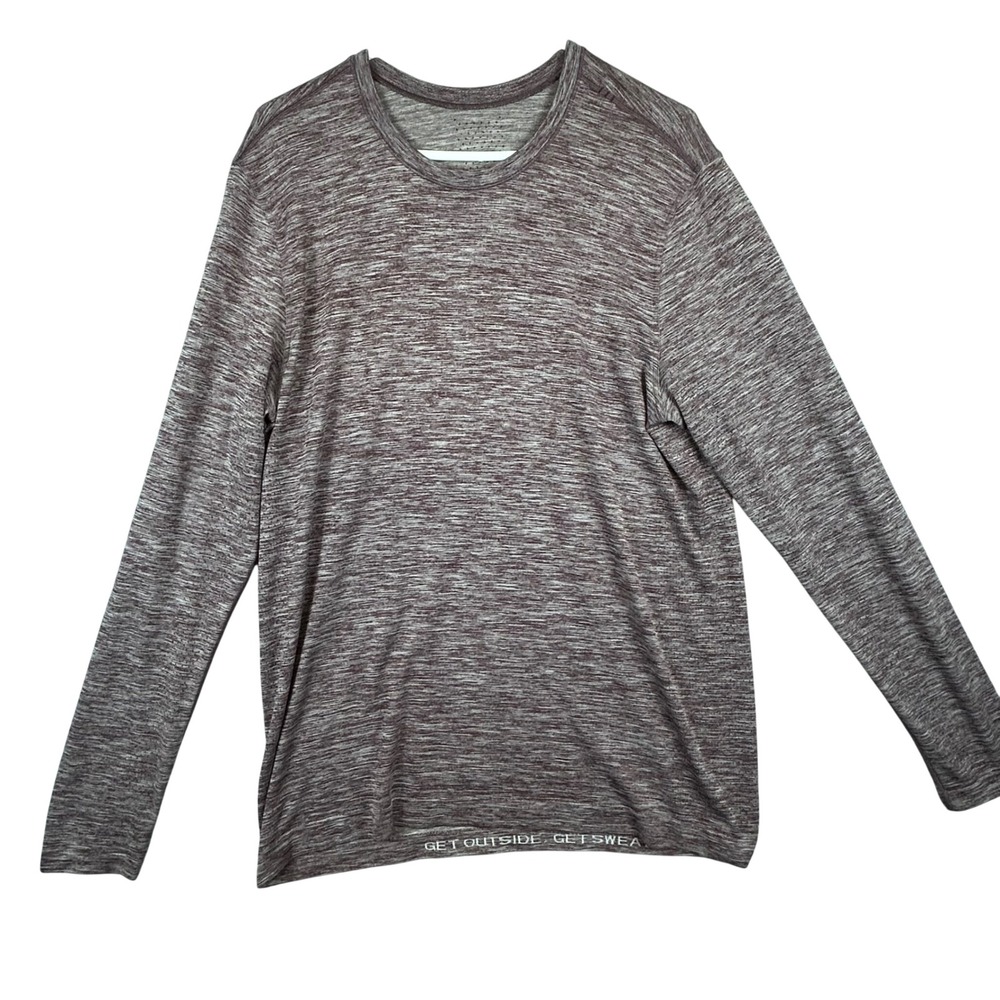 Lululemon Mens Metal Vent Tech Long Sleeve Shirt Burgundy Heathered Size L
